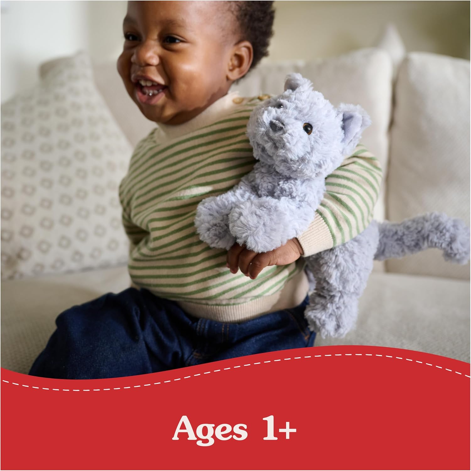 Cuddly Nest: Bootsie English Blue Kitten Plush Toy, Premium Cat Stuffed Animal for Ages 1 and Up, Gray, 9”