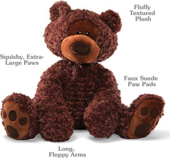 Cuddly Nest: Jumbo Philbin Teddy Bear, Large Teddy Bear, Stuffed Animal for Ages 1 and Up, Plush Toy, Chocolate Brown, 29"