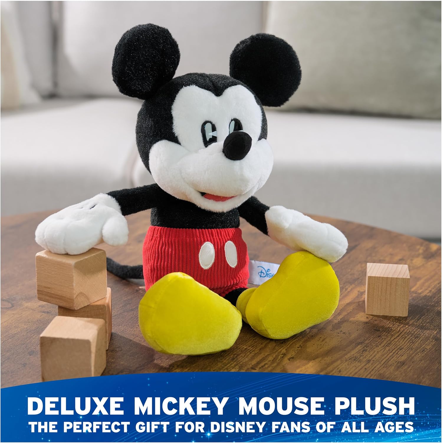 Cuddly Nest:  Disney Official Mickey Mouse Classic Plush, Mickey and Friends, Deluxe Collector Stuffed Animal for Ages 1 and Up, Black/White, 14”