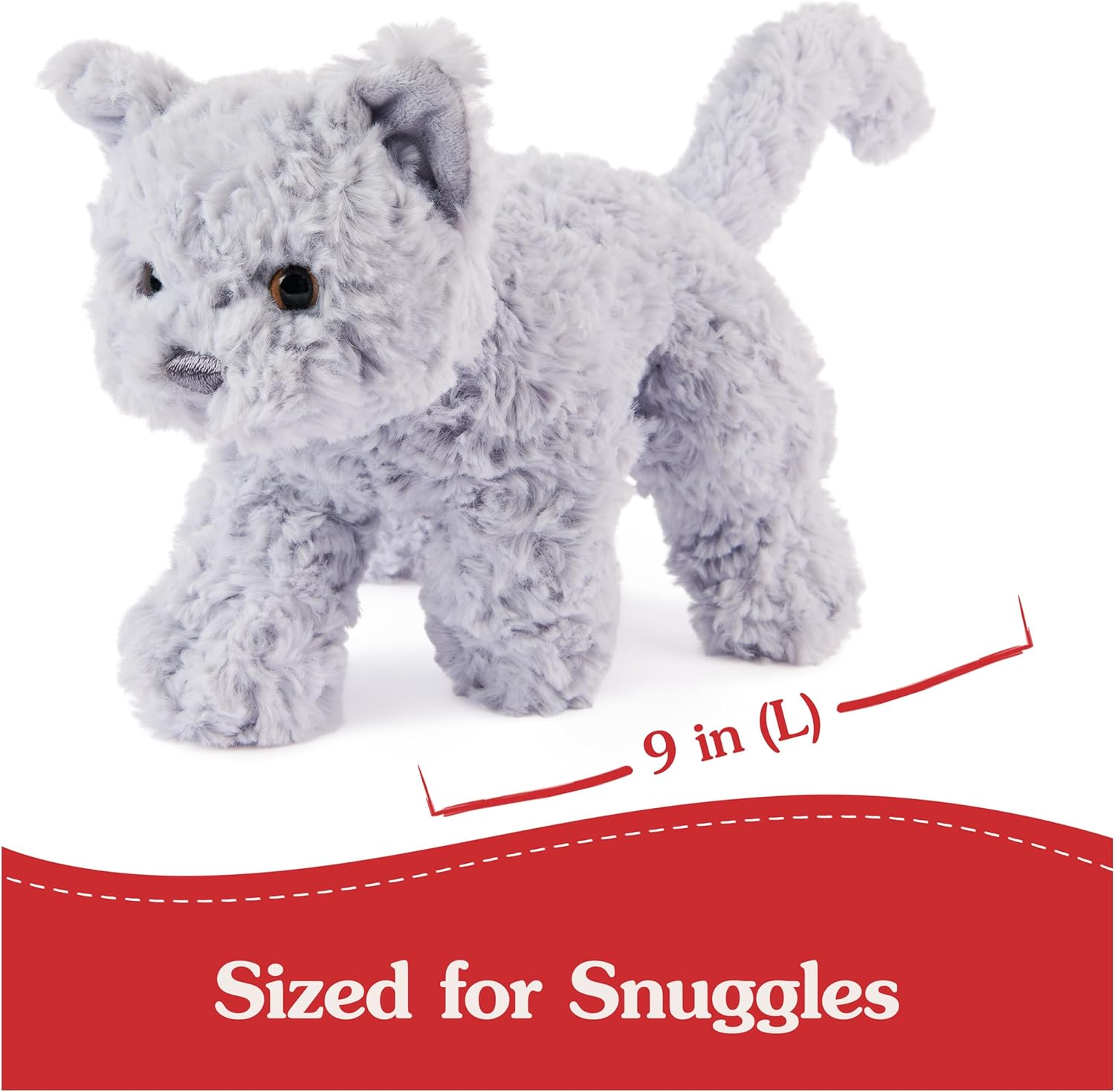 Cuddly Nest: Bootsie English Blue Kitten Plush Toy, Premium Cat Stuffed Animal for Ages 1 and Up, Gray, 9”