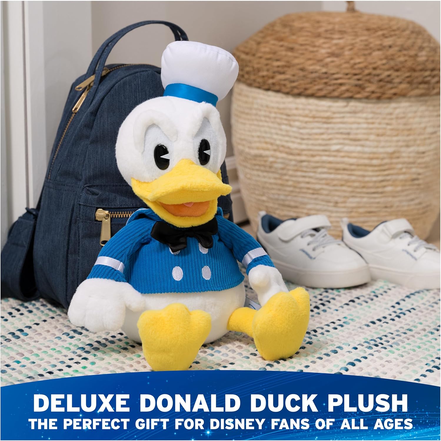 Cuddly Nest:  Disney Official Mickey Mouse Classic Plush, Mickey and Friends, Deluxe Collector Stuffed Animal for Ages 1 and Up, Black/White, 14”