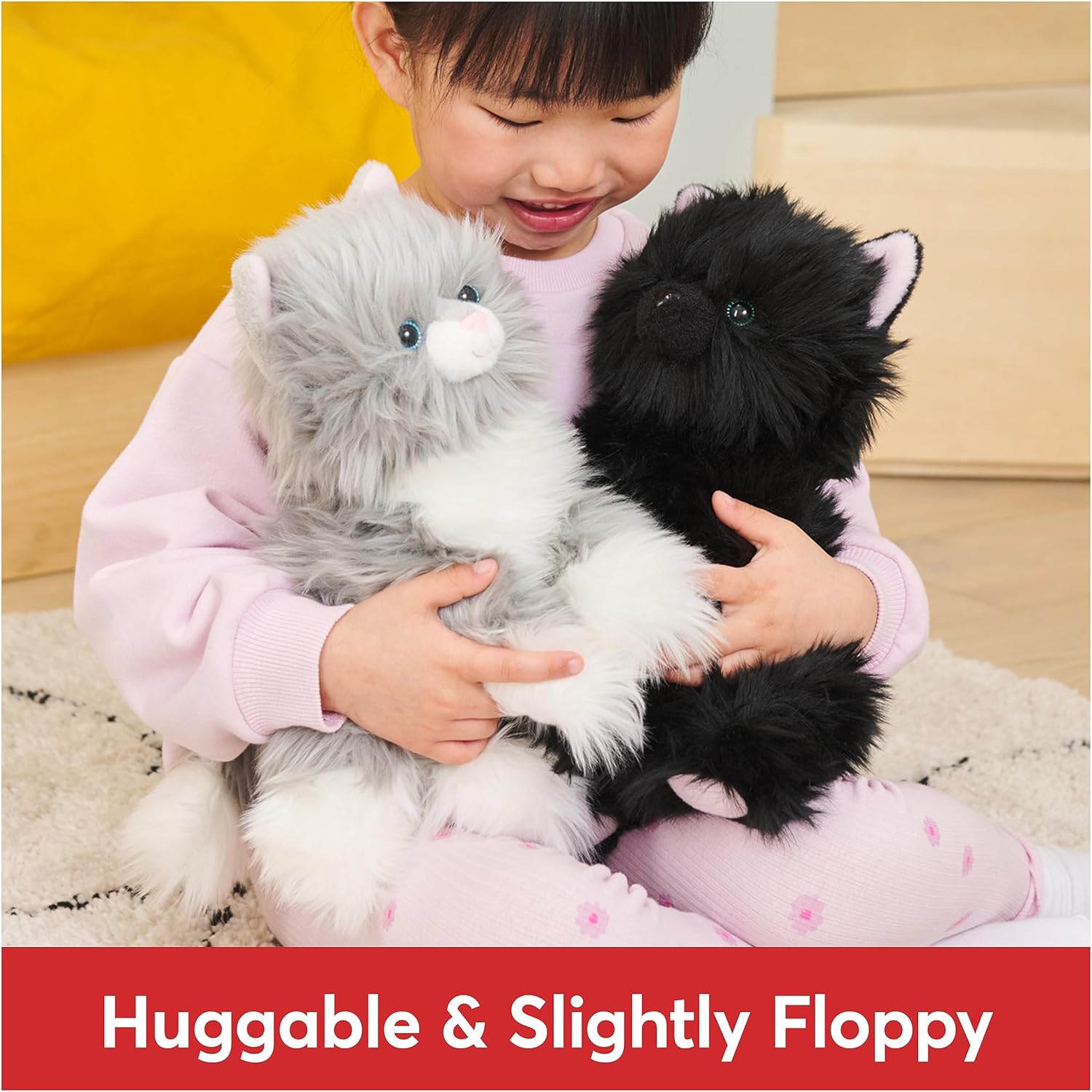 Cuddly Nest Camilla Kitten Plush, Premium Cat Stuffed Animal for Ages 1 and Up, Gray/White, 9”