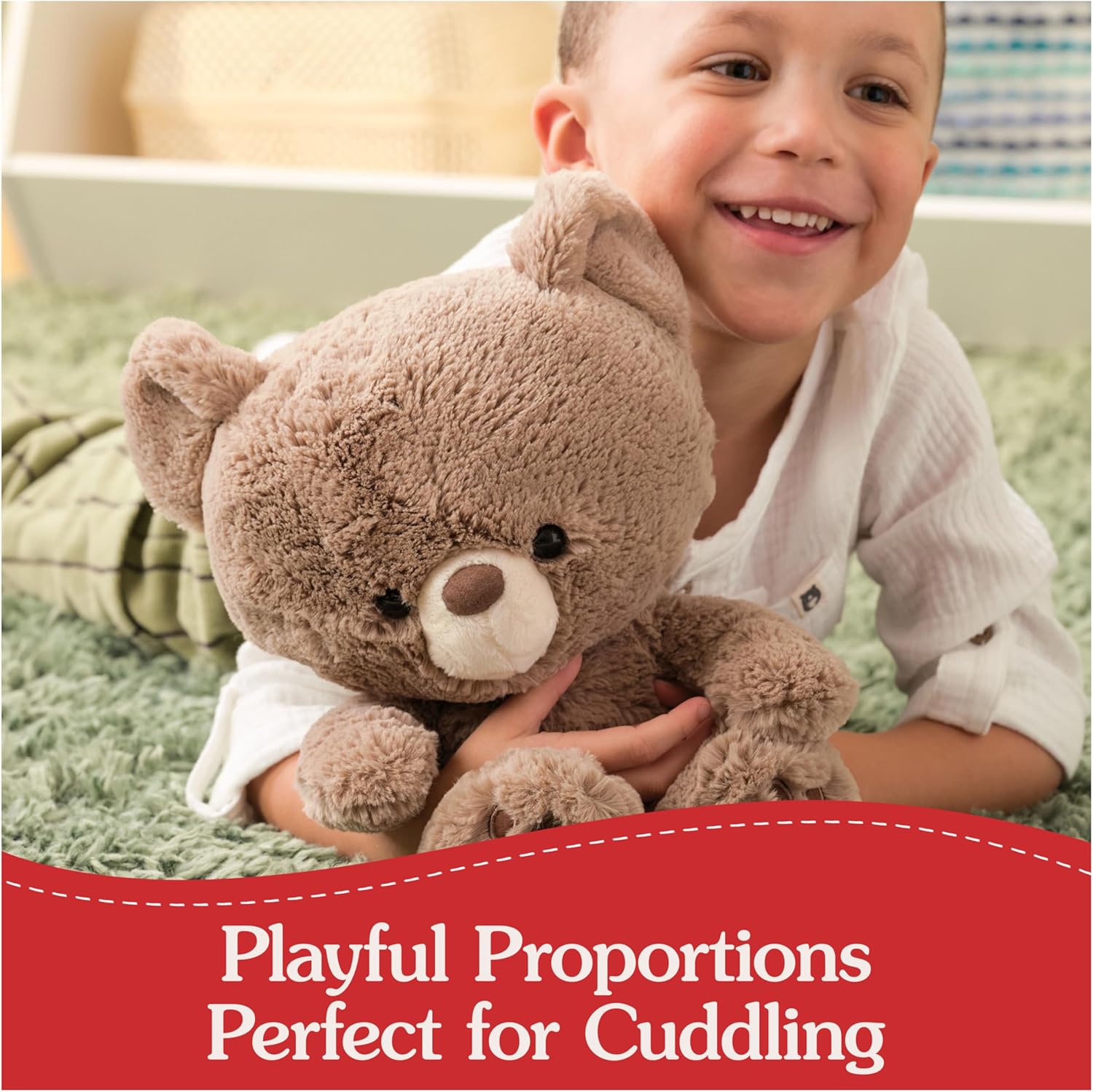 Cuddly Nest: Muttsy Dog Plush, Premium Plush Puppy Stuffed Animal for Ages 1 and Up, Brown, 14”