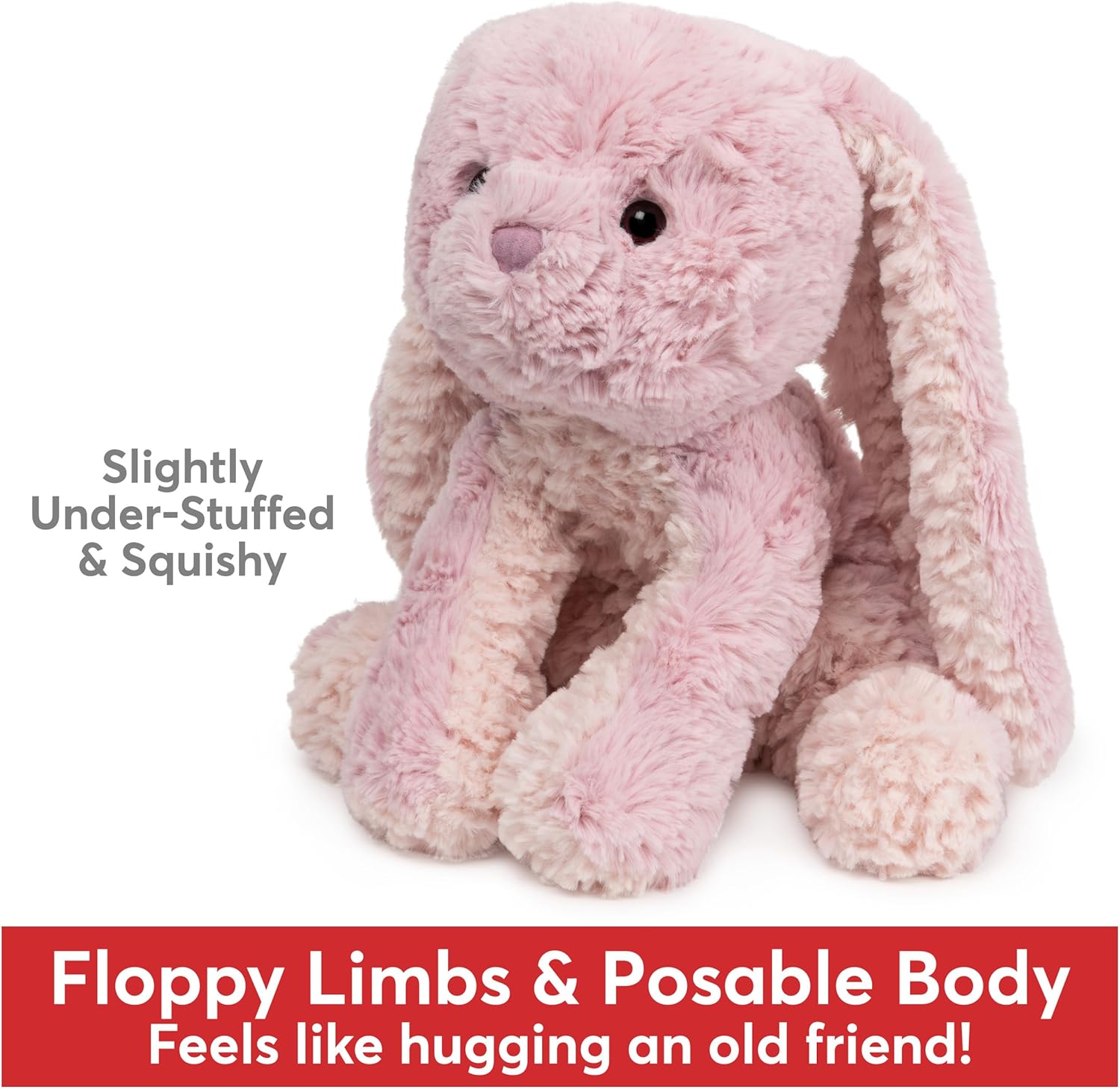 Cuddly Nest: Cozys Collection Bunny Stuffed Animal, Spring Decor, Plush Bunny for Ages 1 and Up, Pink, 10"
