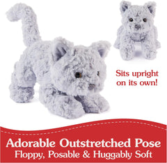 Cuddly Nest: Bootsie English Blue Kitten Plush Toy, Premium Cat Stuffed Animal for Ages 1 and Up, Gray, 9”