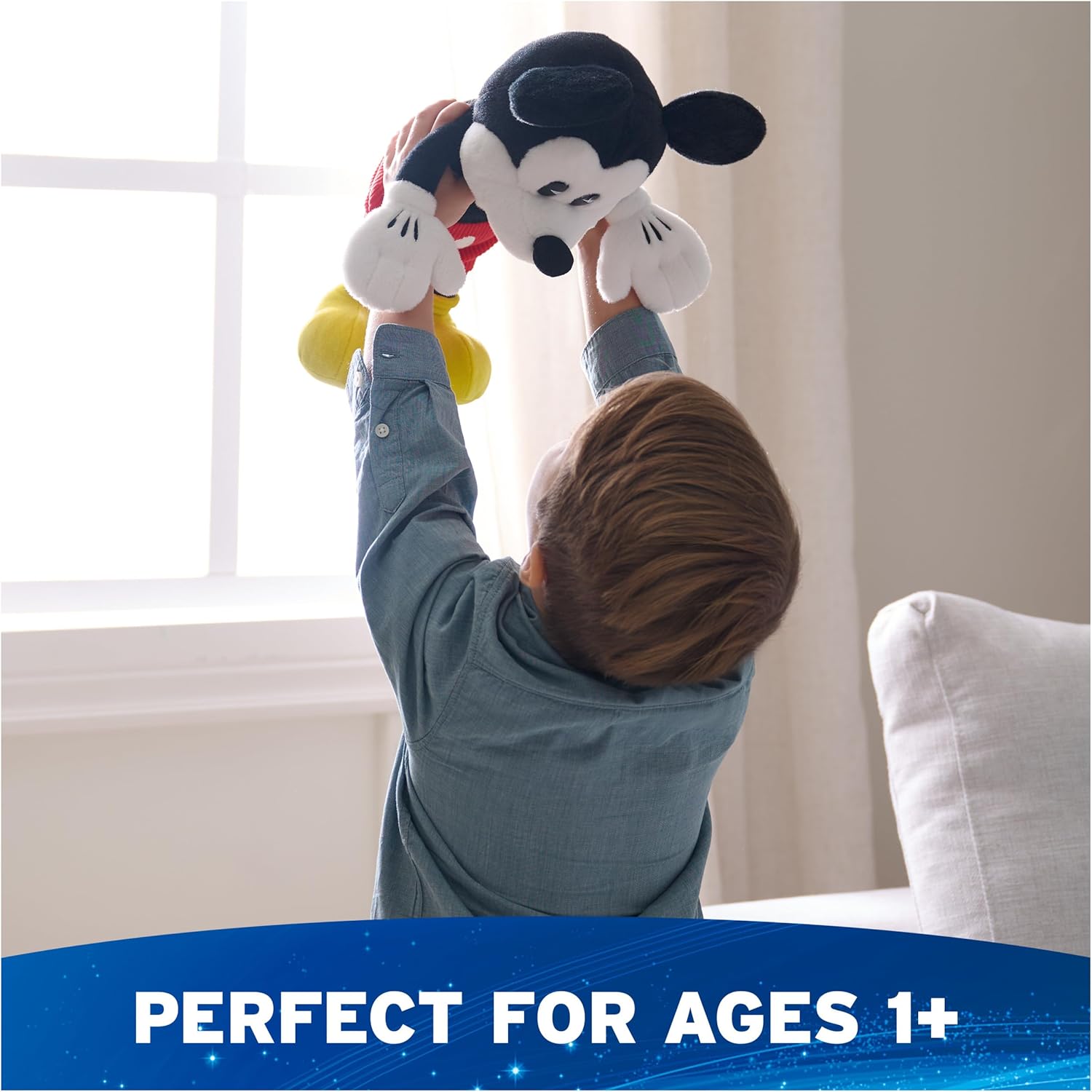 Cuddly Nest:  Disney Official Mickey Mouse Classic Plush, Mickey and Friends, Deluxe Collector Stuffed Animal for Ages 1 and Up, Black/White, 14”