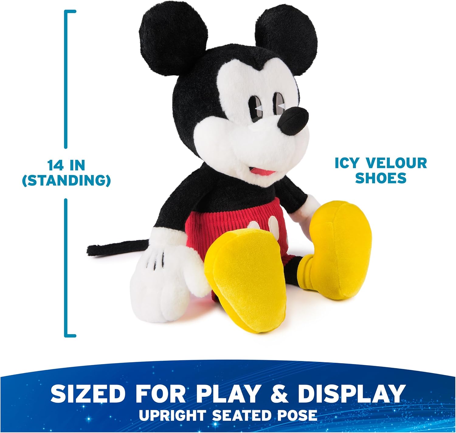 Cuddly Nest:  Disney Official Mickey Mouse Classic Plush, Mickey and Friends, Deluxe Collector Stuffed Animal for Ages 1 and Up, Black/White, 14”