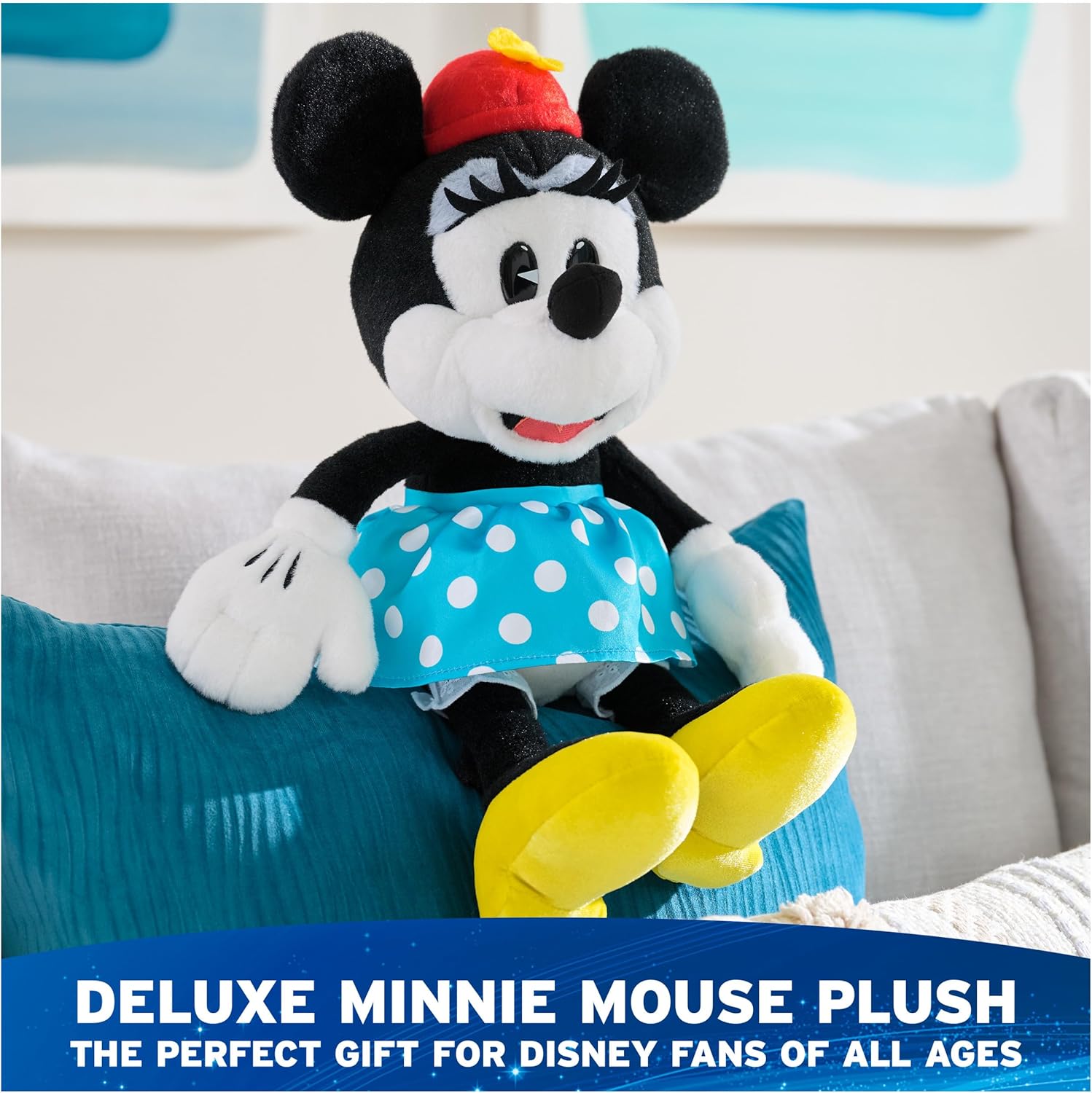 Cuddly Nest:  Disney Official Mickey Mouse Classic Plush, Mickey and Friends, Deluxe Collector Stuffed Animal for Ages 1 and Up, Black/White, 14”
