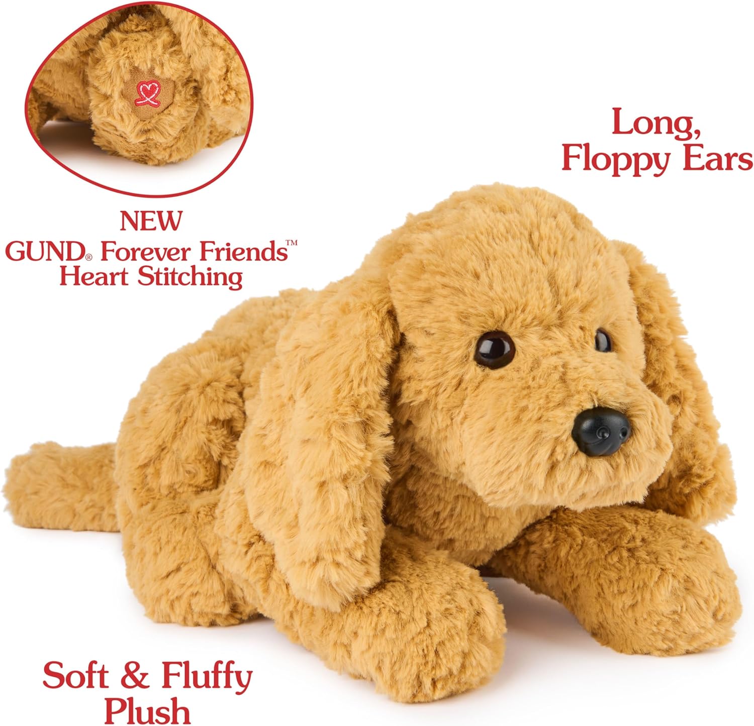 Cuddly Nest: Muttsy Dog Plush, Premium Plush Puppy Stuffed Animal for Ages 1 and Up, Brown, 14”