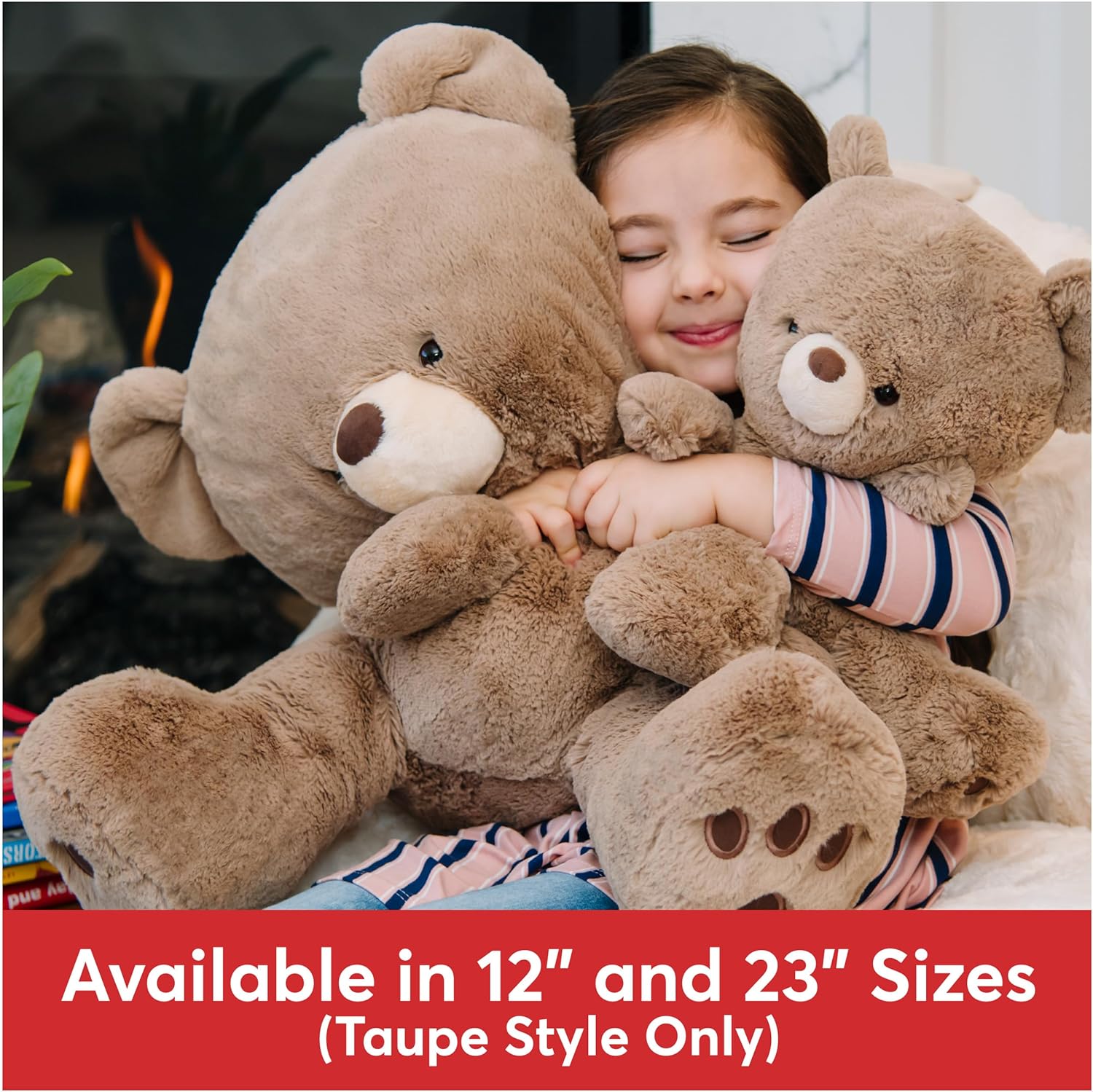 Cuddly Nest: Kai Teddy Bear, Premium Plush Toy Stuffed Animal for Ages 1 & Up, Rainbow, 12"
