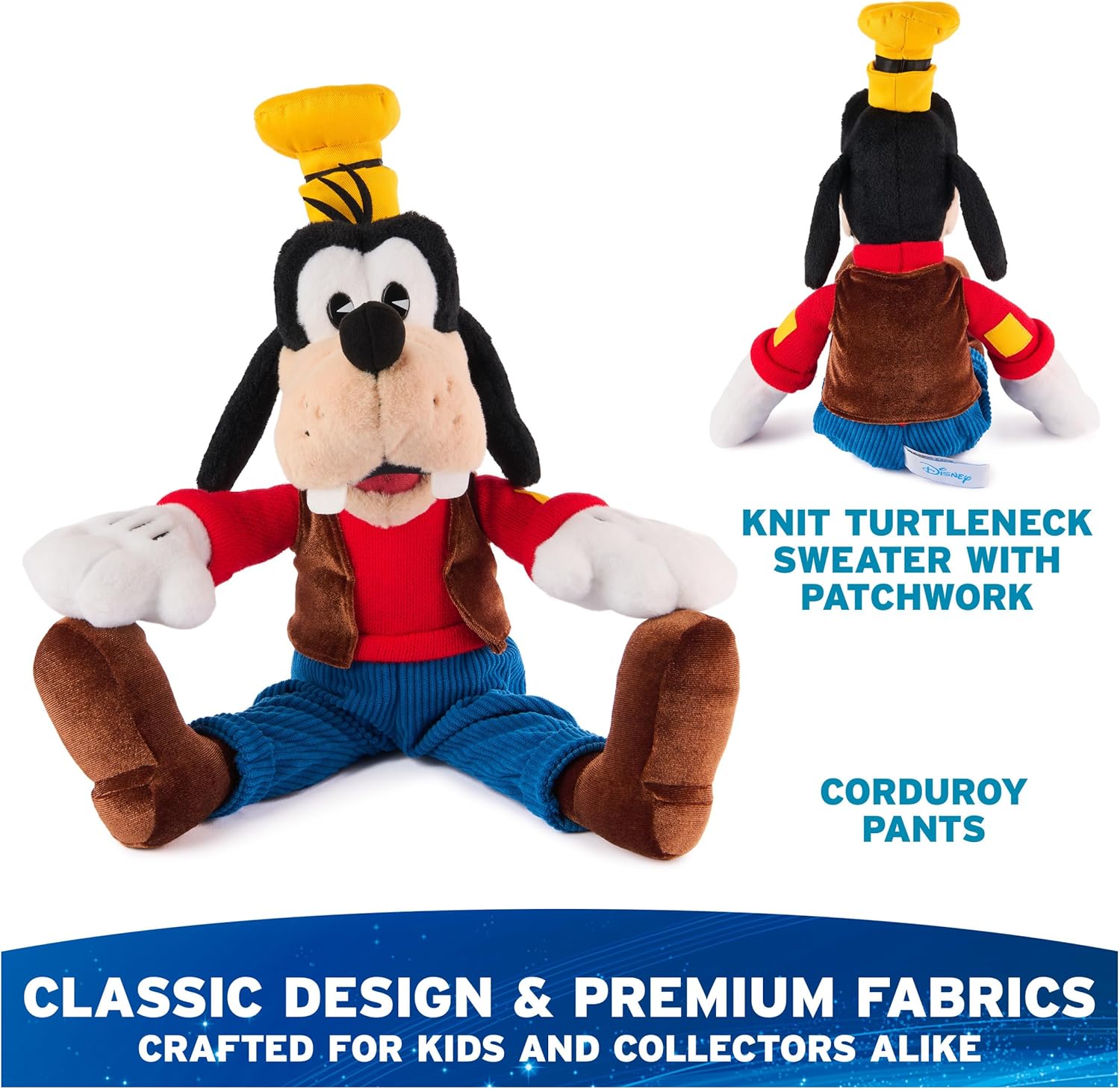 Cuddly Nest:  Disney Official Mickey Mouse Classic Plush, Mickey and Friends, Deluxe Collector Stuffed Animal for Ages 1 and Up, Black/White, 14”