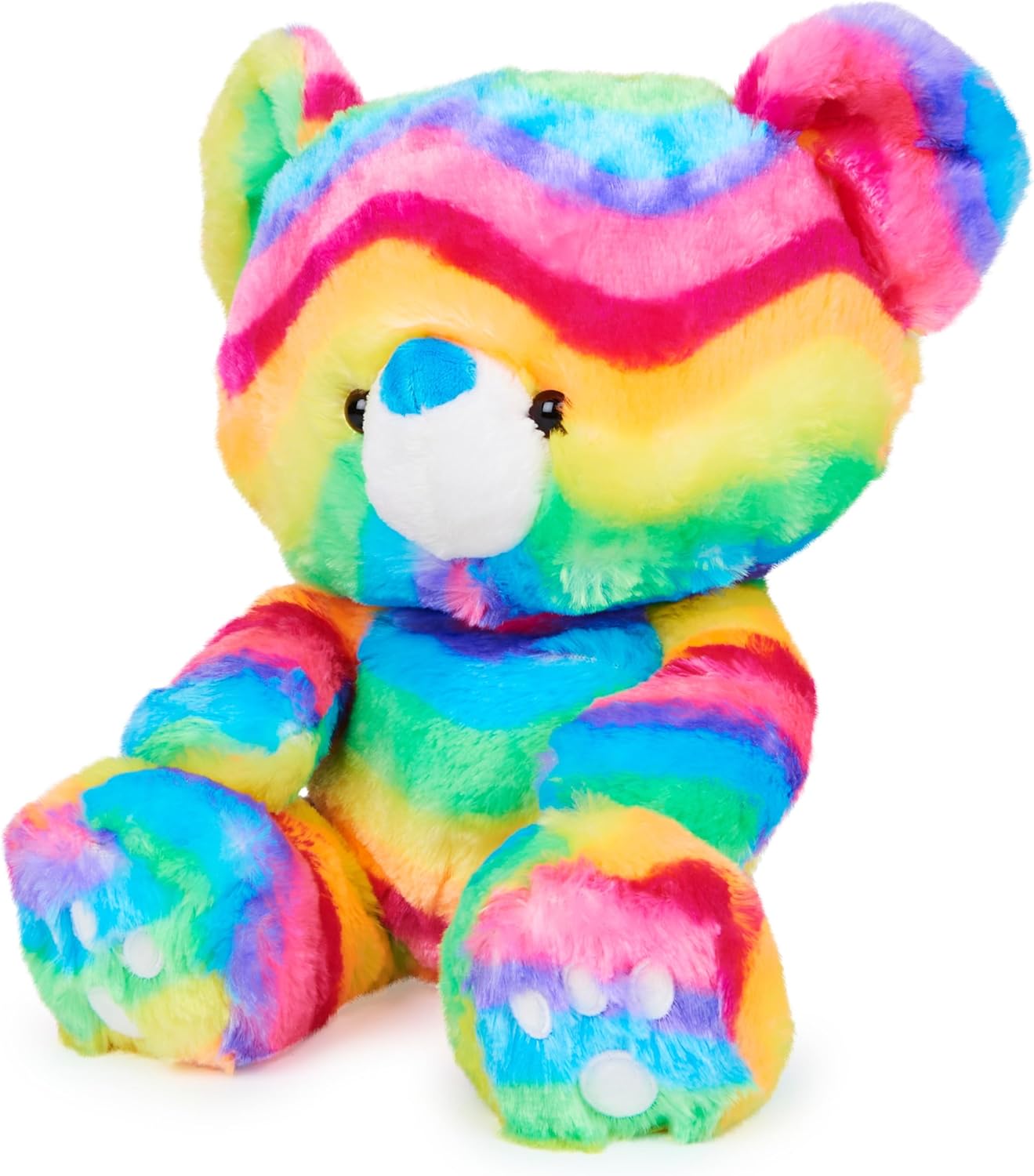Cuddly Nest: Kai Teddy Bear, Premium Plush Toy Stuffed Animal for Ages 1 & Up, Rainbow, 12"