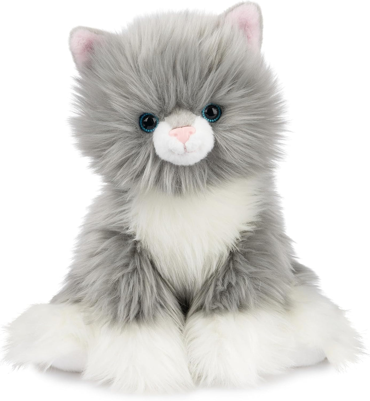 Cuddly Nest Camilla Kitten Plush, Premium Cat Stuffed Animal for Ages 1 and Up, Gray/White, 9”