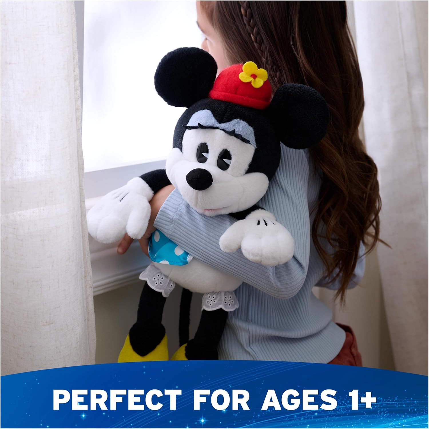 Cuddly Nest:  Disney Official Mickey Mouse Classic Plush, Mickey and Friends, Deluxe Collector Stuffed Animal for Ages 1 and Up, Black/White, 14”