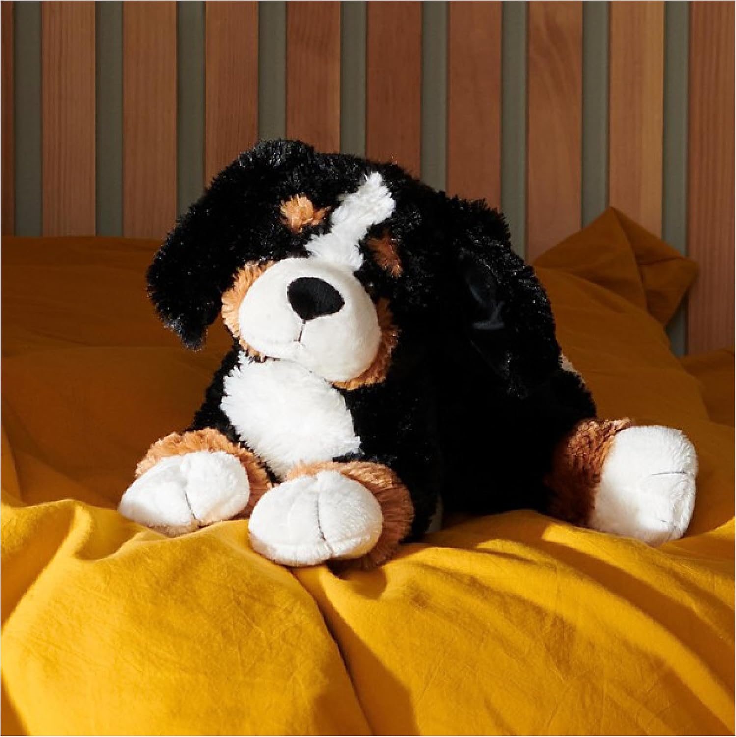 Cuddly Nest: Baby Spunky The Dog Huggybuddy Stuffed Animal with Built-in Baby Blanket, Blue, 15”