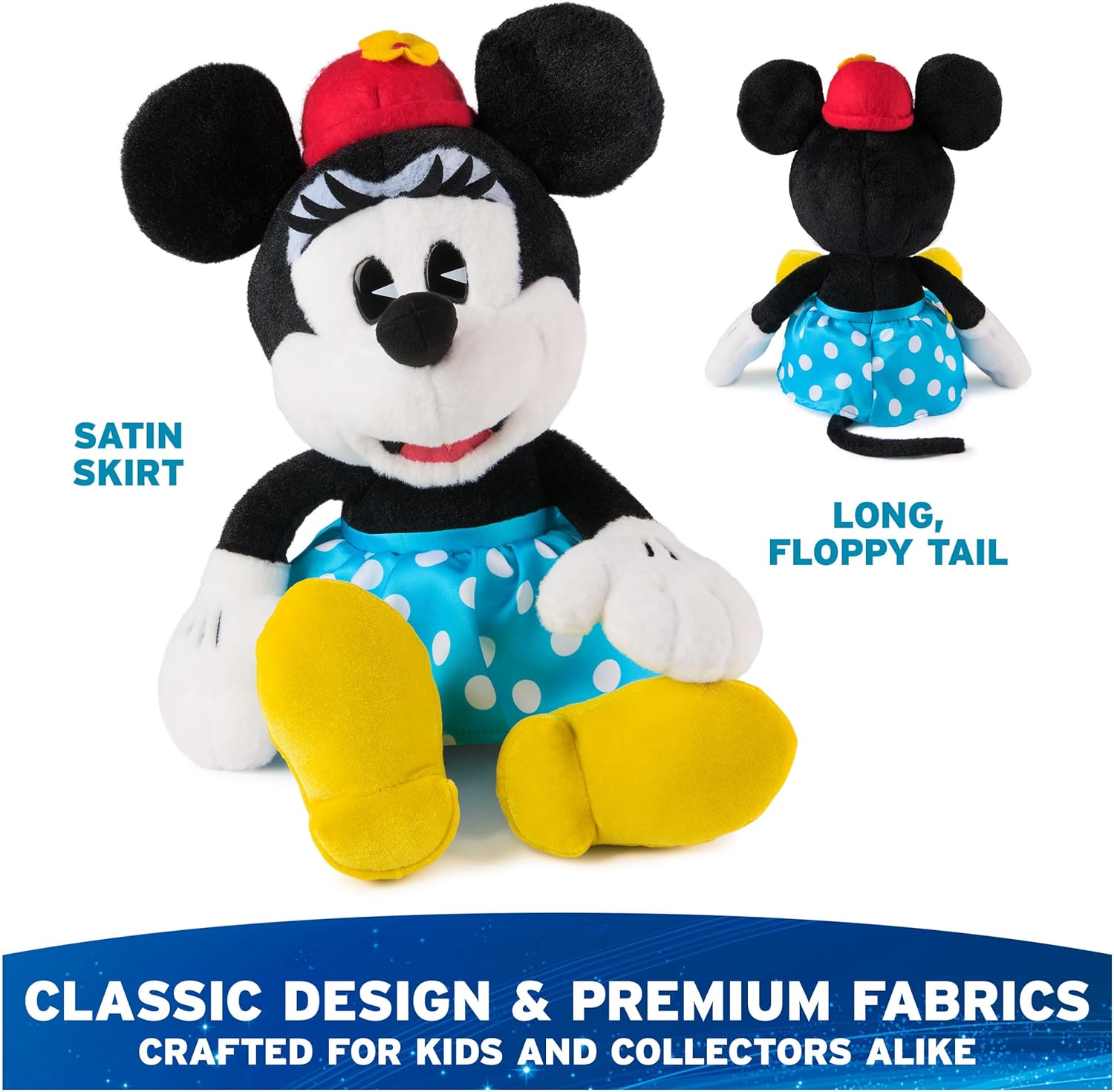 Cuddly Nest:  Disney Official Mickey Mouse Classic Plush, Mickey and Friends, Deluxe Collector Stuffed Animal for Ages 1 and Up, Black/White, 14”