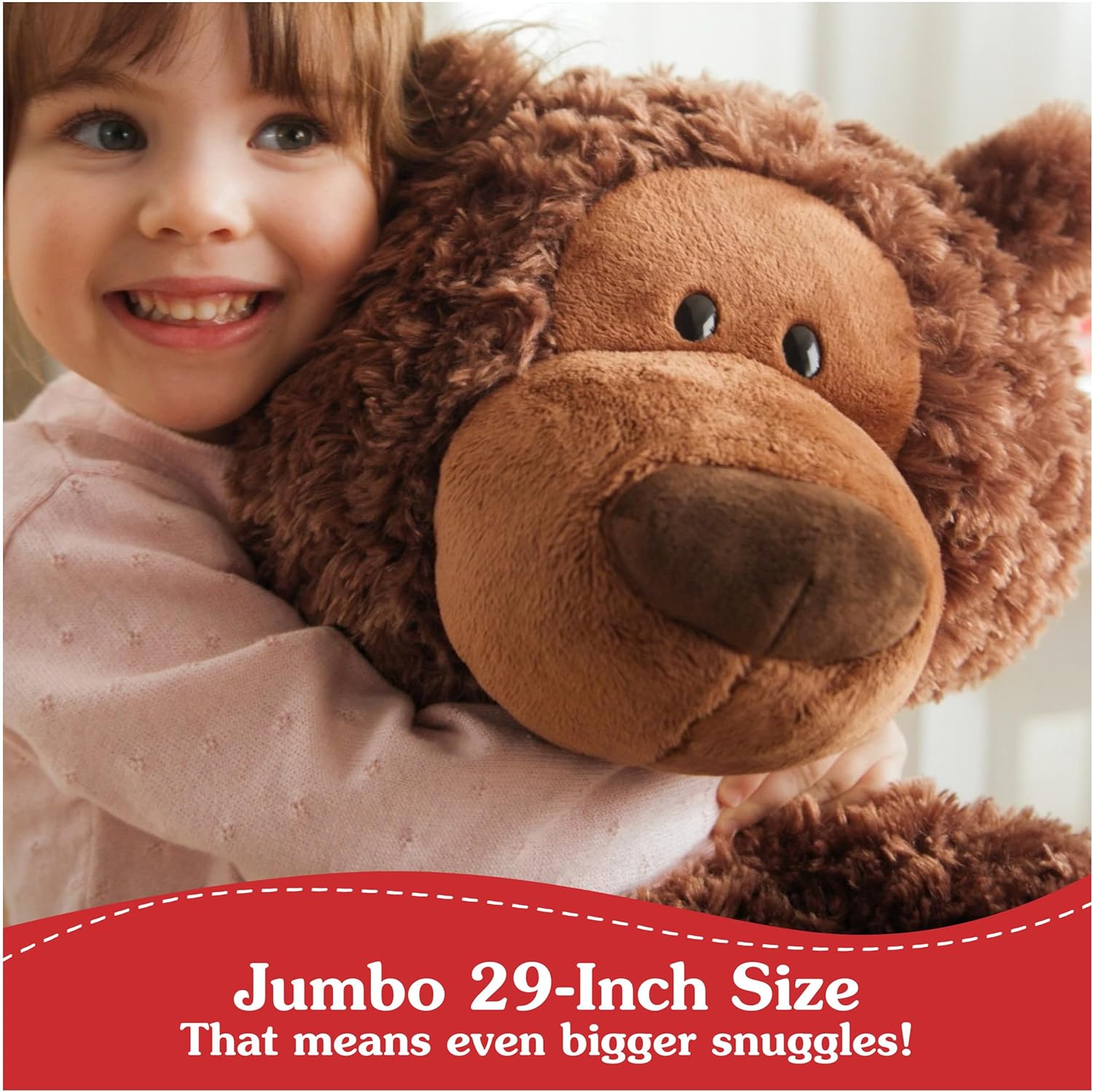 Cuddly Nest: Jumbo Philbin Teddy Bear, Large Teddy Bear, Stuffed Animal for Ages 1 and Up, Plush Toy, Chocolate Brown, 29"