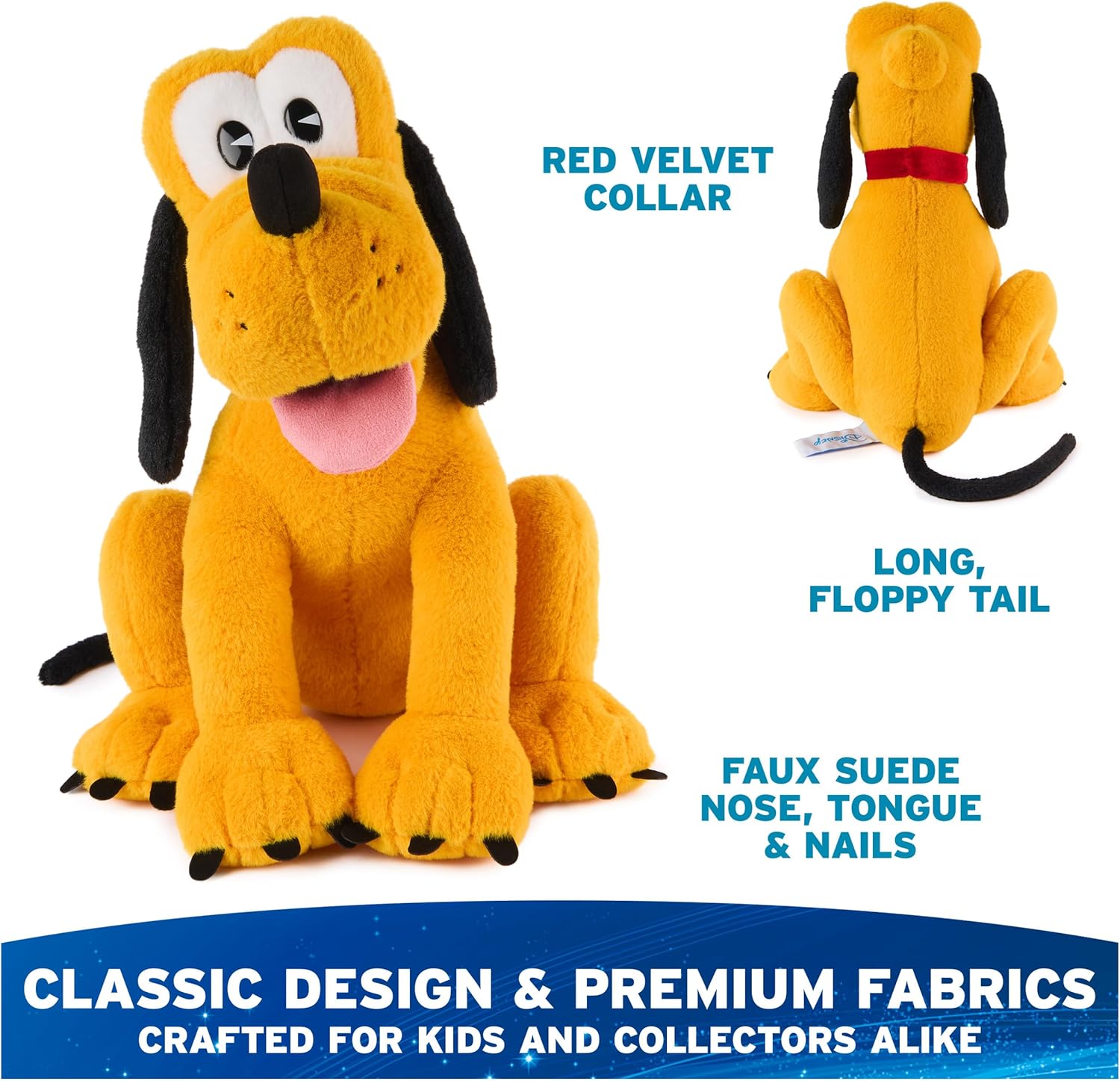 Cuddly Nest:  Disney Official Mickey Mouse Classic Plush, Mickey and Friends, Deluxe Collector Stuffed Animal for Ages 1 and Up, Black/White, 14”