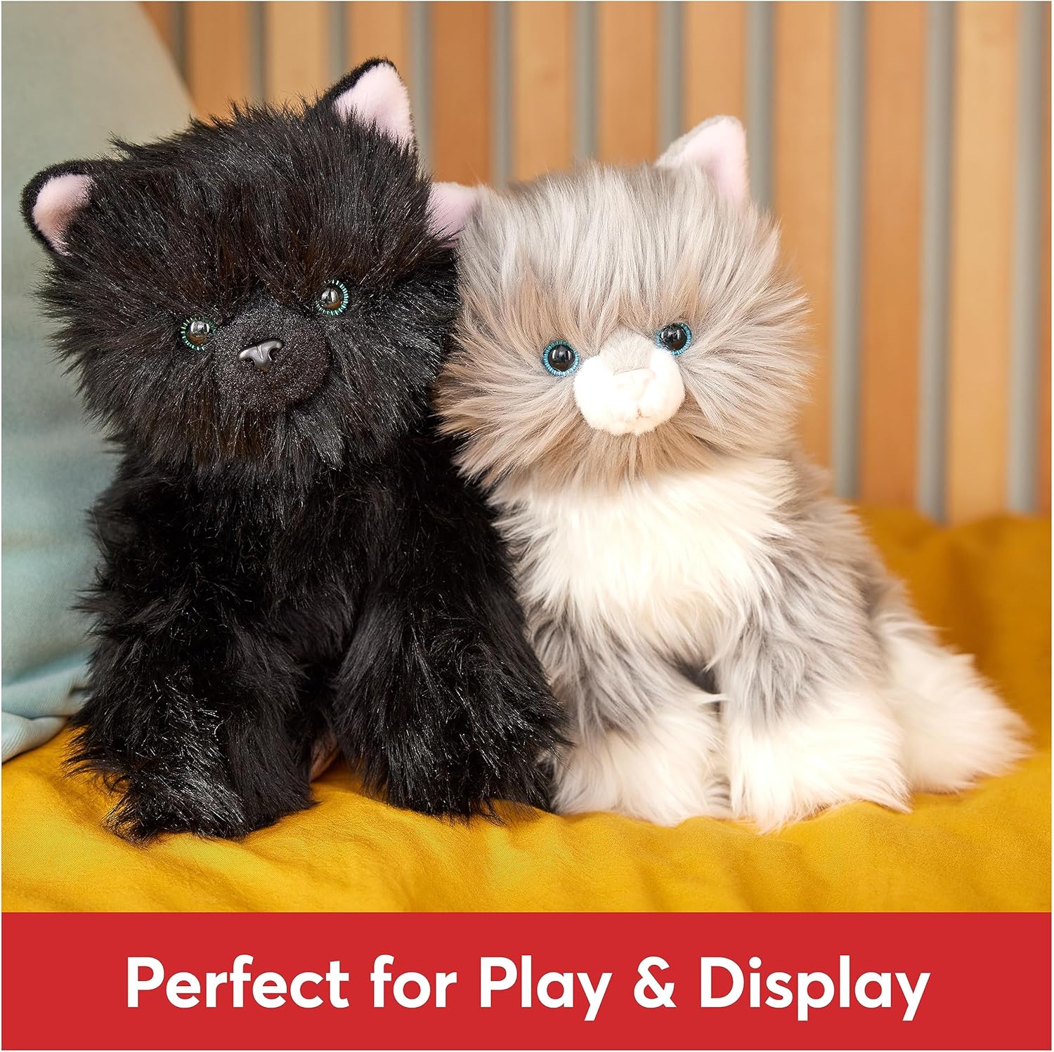 Cuddly Nest Camilla Kitten Plush, Premium Cat Stuffed Animal for Ages 1 and Up, Gray/White, 9”