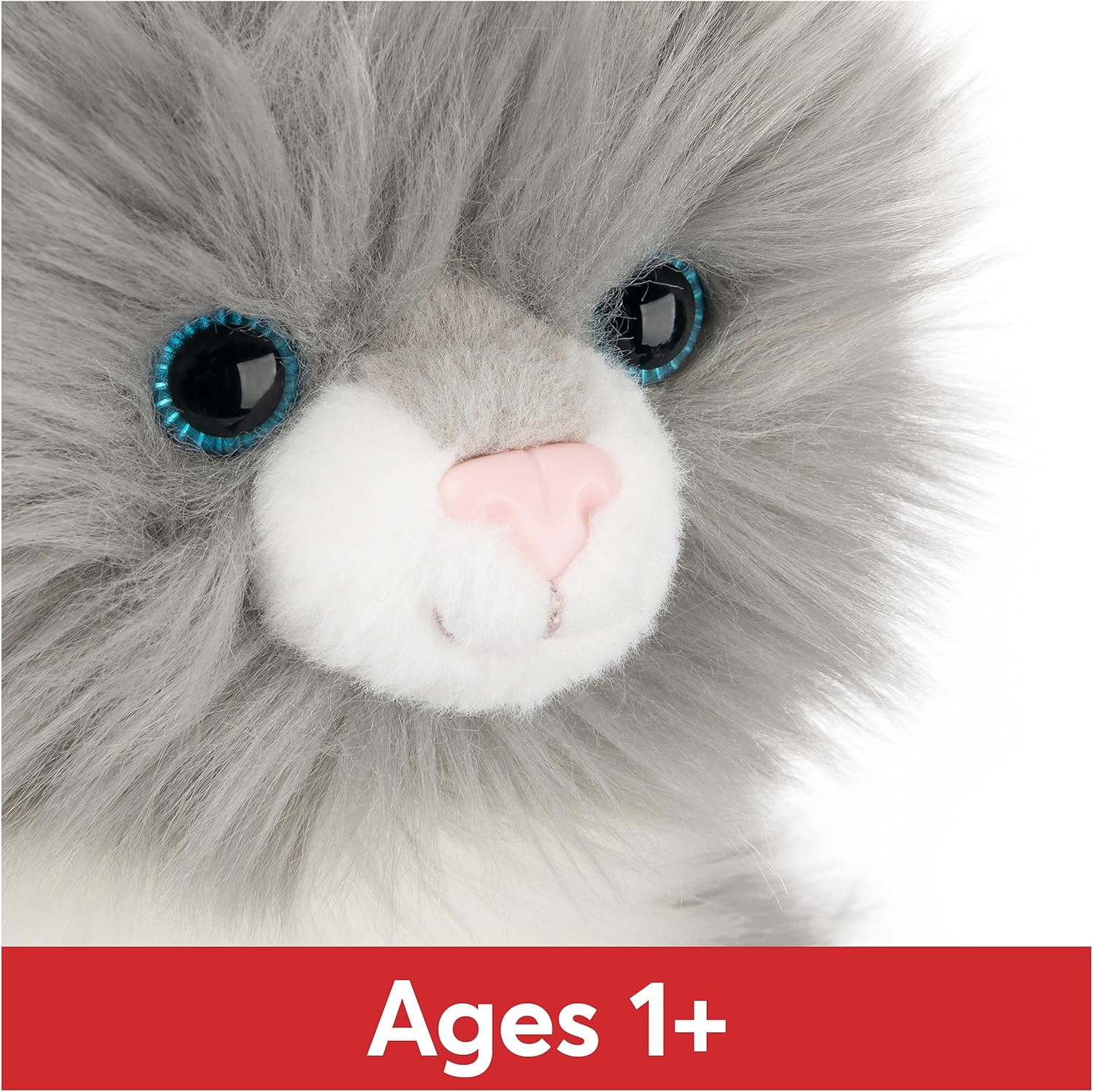 Cuddly Nest Camilla Kitten Plush, Premium Cat Stuffed Animal for Ages 1 and Up, Gray/White, 9”