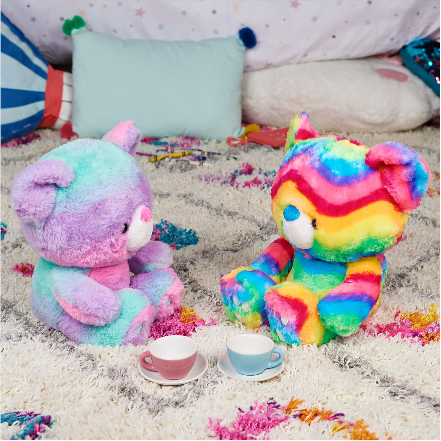 Cuddly Nest: Kai Teddy Bear, Premium Plush Toy Stuffed Animal for Ages 1 & Up, Rainbow, 12"