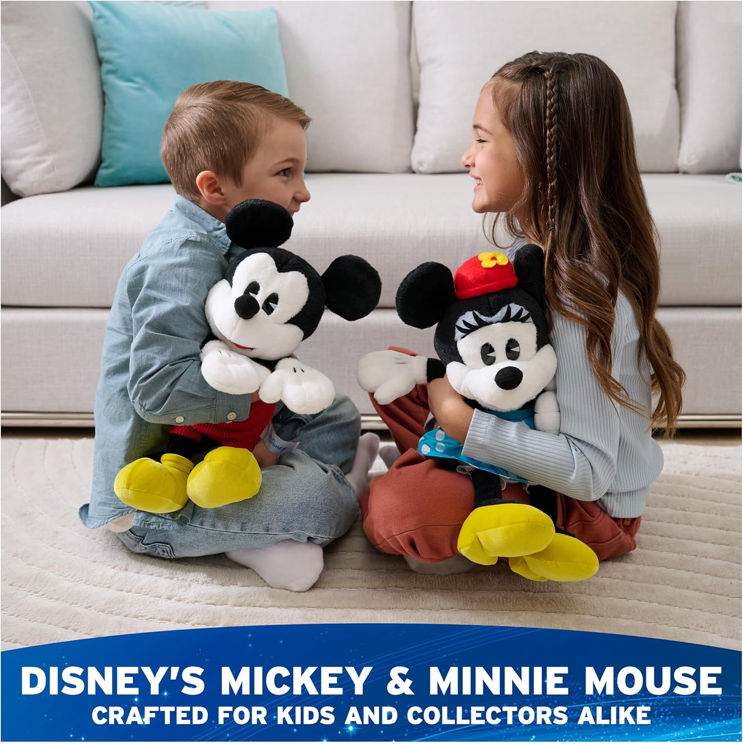 Cuddly Nest:  Disney Official Mickey Mouse Classic Plush, Mickey and Friends, Deluxe Collector Stuffed Animal for Ages 1 and Up, Black/White, 14”